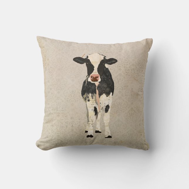 Onyx en ivoren kow MoJo Pillow Kussen (Voorkant)