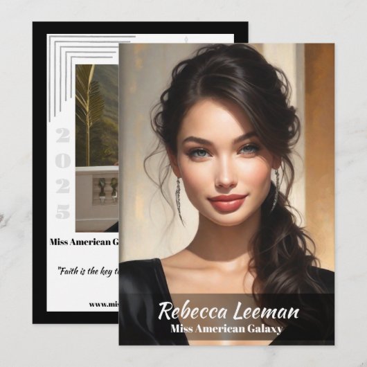 Onyx Fade Pageant handtekening Kaart (Voorkant / Achterkant)