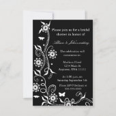 Onyx Floral Swirl Bridal Shower Kaart (Voorkant)