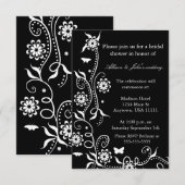 Onyx Floral Swirl Bridal Shower Kaart (Voorkant / Achterkant)