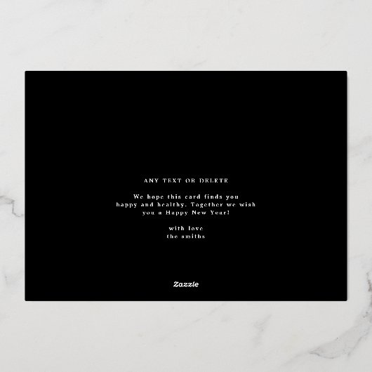 Onyx Fotocollage Lijsten Modern Joyful Moments Folie Feestdagenkaart (Achterkant)