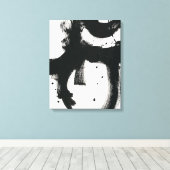 Onyx Gesture - zwarte verflijnen Canvas Afdruk (Insitu (Houten vloer))