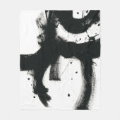 Onyx Gesture - zwarte verflijnen Fleece Deken (Voorkant)
