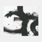 Onyx Gesture - zwarte verflijnen Fleece Deken (Voorkant (Horizontaal))