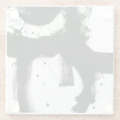 Onyx Gesture - zwarte verflijnen Glazen Onderzetter (Achterkant)