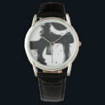 Onyx Gesture - zwarte verflijnen Horloge<br><div class="desc">Onyx Gesture I van June Erica Vess. De dikke abstracte vormen en lijnen die op een verfslag-als manier, samen met sommige verfsplatters voor toegevoegde textuur worden gecreeerd.</div>