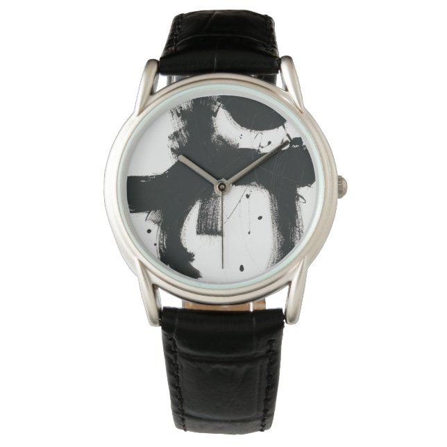 Onyx Gesture - zwarte verflijnen Horloge (Voorkant)