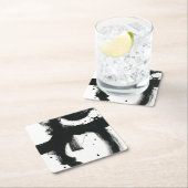 Onyx Gesture - zwarte verflijnen Kartonnen Onderzetters (Insitu)