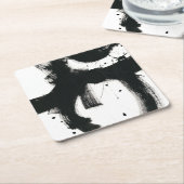 Onyx Gesture - zwarte verflijnen Kartonnen Onderzetters (Schuin)