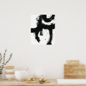 Onyx Gesture - zwarte verflijnen Poster (Keuken)