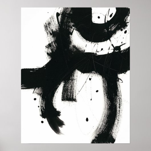 Onyx Gesture - zwarte verflijnen Poster (Voorkant)
