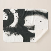 Onyx Gesture - zwarte verflijnen Sherpa Deken (Voorkant (horizontaal))