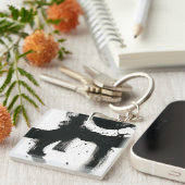 Onyx Gesture - zwarte verflijnen Sleutelhanger (Voorkant Rechts)