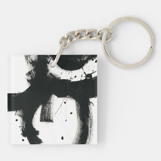 Onyx Gesture - zwarte verflijnen Sleutelhanger (Achterkant)