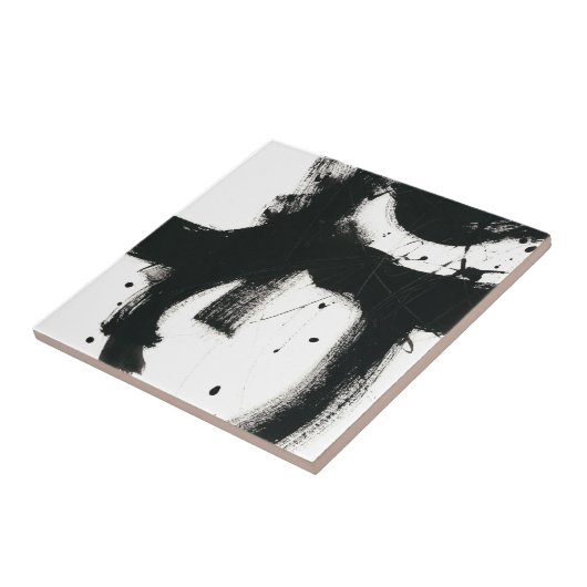 Onyx Gesture - zwarte verflijnen Tegeltje