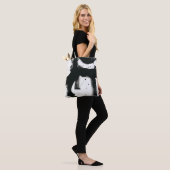 Onyx Gesture - zwarte verflijnen Tote Bag (Op model)