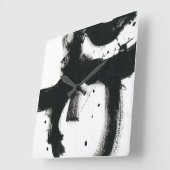 Onyx Gesture - zwarte verflijnen Vierkante Klok (Hoek)