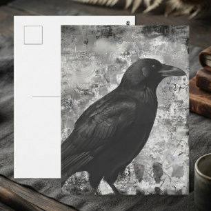 Onyx gotische raaf met een grunge uiterlijk briefkaart
