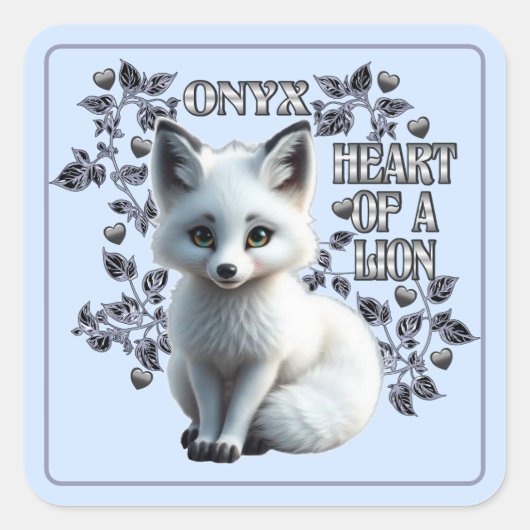 Onyx - Hart van een Leeuw Vierkante Sticker (Voorkant)