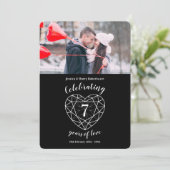 Onyx jubileum 7 jaar foto feest uitnodigingen (Staand voorkant)