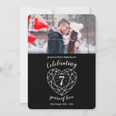 Onyx jubileum 7 jaar foto feest uitnodigingen (Voorkant)