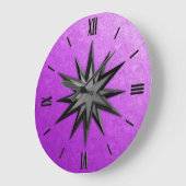 Onyx-kompas roos - amethyst achtergrond grote klok (Hoek)