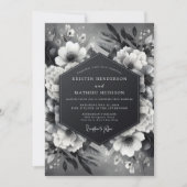 Onyx Luminous Flora Wedding Kaart (Voorkant)