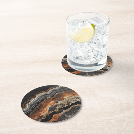 Onyx Natural Gem Pattern Ronde Kartonnen Onderzetter (Insitu)
