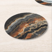 Onyx Natural Gem Pattern Ronde Kartonnen Onderzetter (Gebogen)