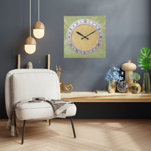 Onyx ontwerpwandklok vierkante klok