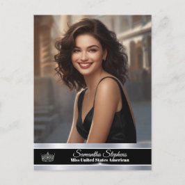 Onyx Shine EenZijdige Pageant Promo Briefkaart