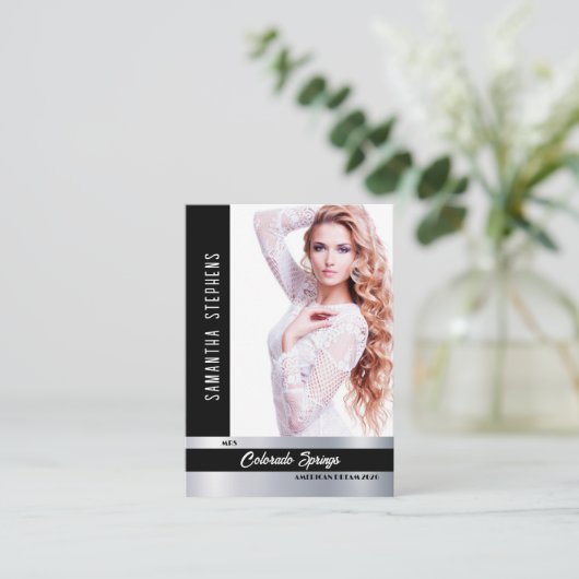 Onyx Shine Pageant Foto Visitekaartje (Staand voorkant)