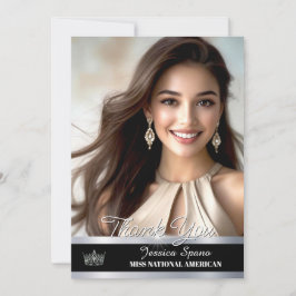 Onyx Shine Thank You Card voor Pageant Titleholder