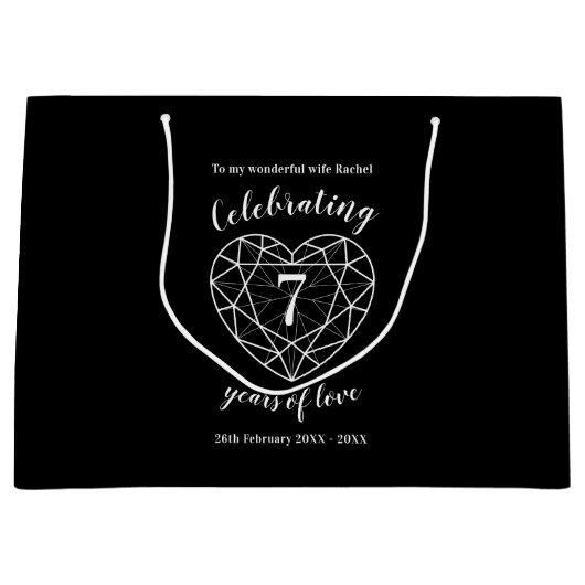 Onyx zwart Jubileum 7 jaar gepersonaliseerd Groot Cadeauzakje (Voorkant)