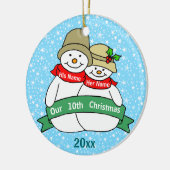 Onze 10e Kerstmis Keramisch Ornament (Links)