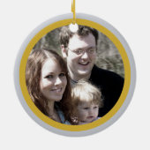 Onze 1e Christusmukkah Fotoboom Menorah Keepsake Keramisch Ornament (Achterkant)