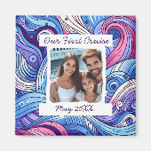 Onze 1e Cruise Whimsical Waves Custom Foto Magneet (Voorkant)