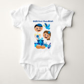 👶 🍩 onze 1e Hanukkah - met siblings Romper (Voorkant)