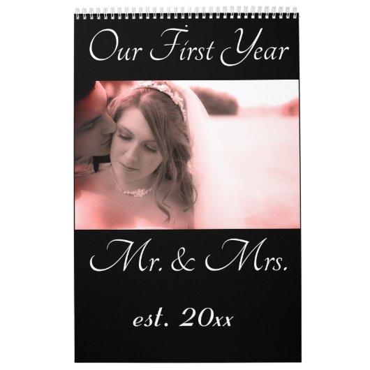 Onze 1e jaar foto trouwkalender kalender (Hoes)