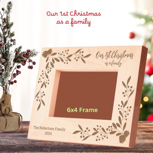 Onze 1e Kerst als Gezin Gepersonaliseerd Gegraveerde Lijstjes