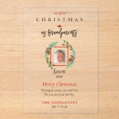 Onze 1e Kerst als Grootouders Acryl Foto Uitnodigingen (Voorkant)