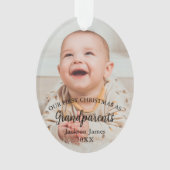 Onze 1e kerst als grootouders baby foto ornament (voorkant)