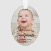 Onze 1e kerst als grootouders baby foto ornament (achterkant)