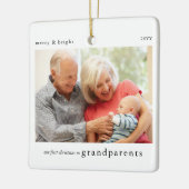 Onze 1e Kerst als Grootouders Foto Keepsake Keramisch Ornament (Links)