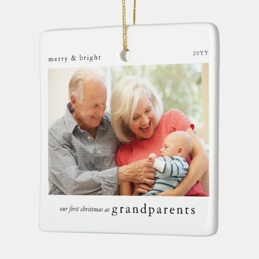 Onze 1e Kerst als Grootouders Foto Keepsake Keramisch Ornament (Links)