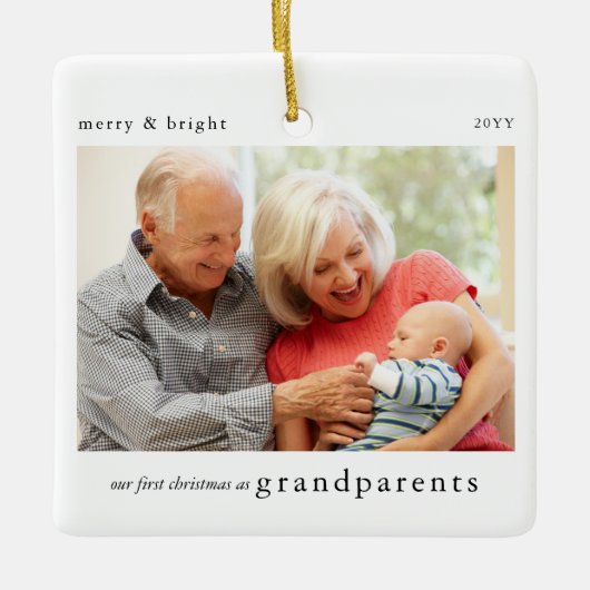 Onze 1e Kerst als Grootouders Foto Keepsake Keramisch Ornament (Voorkant)