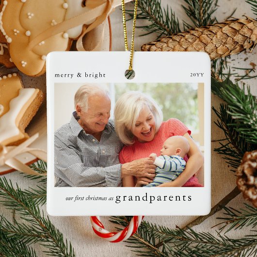 Onze 1e Kerst als Grootouders Foto Keepsake Keramisch Ornament