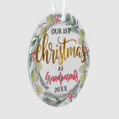 Onze 1e kerst als grootouders foto ornament (voorkant)