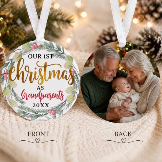 Onze 1e kerst als grootouders foto ornament