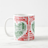 Onze 1e kerst Rode Groene Hart Koffie Theemok Koffiemok (Links)